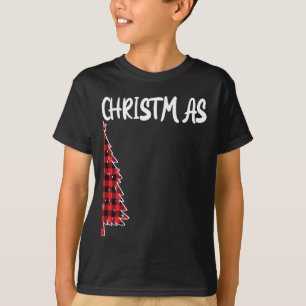 Merry Christmas Tree Buffalo Plaid Xmas Couples Ma T-Shirt