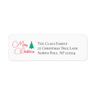Merry Christmas Tree Calligraphy