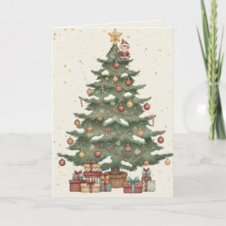 Merry Christmas Tree Card Gifts Under the Tree