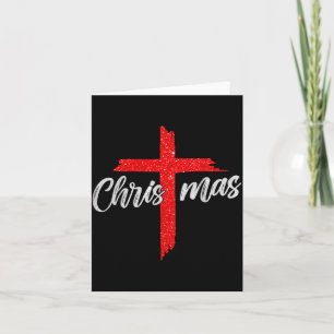 Merry Christmas Tree Christian Cross Jesus Faith B Card