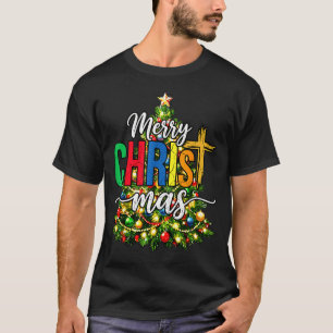 Merry Christmas Tree Christian Xmas T-Shirt
