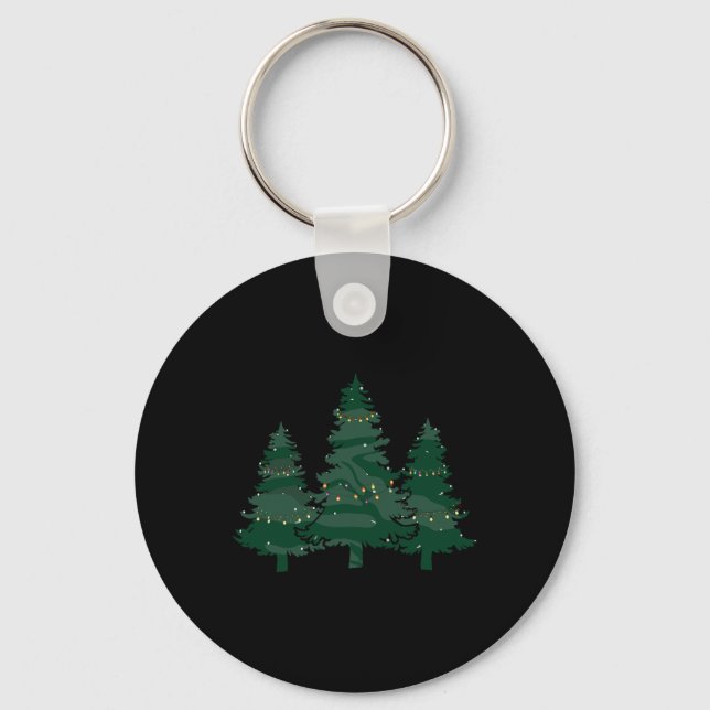 Merry Christmas Tree Christmas  Key Ring (Front)