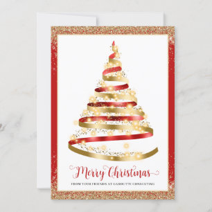 Merry Christmas Tree Corporate Logo Holiday Card
