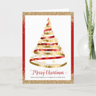 Merry Christmas Tree Corporate Logo Holiday Card
