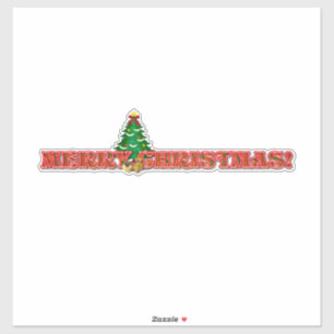 Merry Christmas Tree Custom-Cut Vinyl Sticker