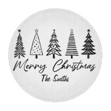 Merry Christmas Tree Customisable Circle