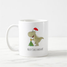 Merry Christmas Tree Cute Dinosaur Santa Hat