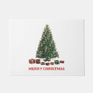 Merry Christmas. Tree (design 1) with gifts Doormat