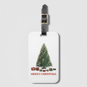 Merry Christmas. Tree (design 1) with gifts Luggage Tag