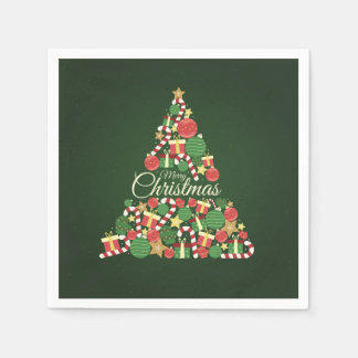 Merry Christmas tree dinner party Napkin