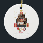 Merry Christmas Tree Family Photo Collage Ceramic Tree Decoration<br><div class="desc">A Merry Christmas card keepsake design features a Christmas tree photo collage that will delight family & friends this joyous HOliday season.</div>