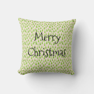 Merry Christmas Tree Farm Pattern Retro Cushion