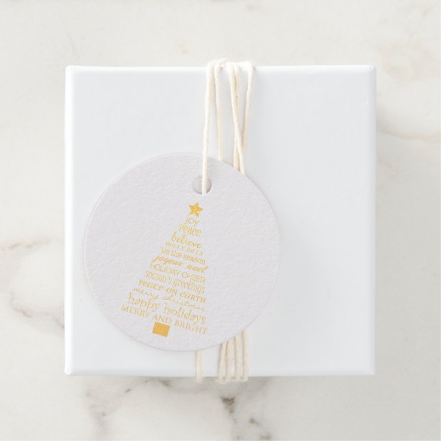 Merry Christmas Tree Favour Tags (With Box)