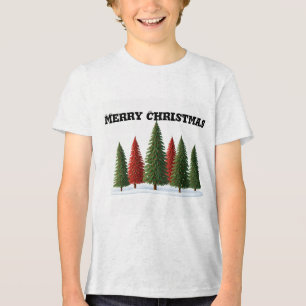 Merry Christmas Tree: Festive and Artistic Designs Tri-Blend Shirt