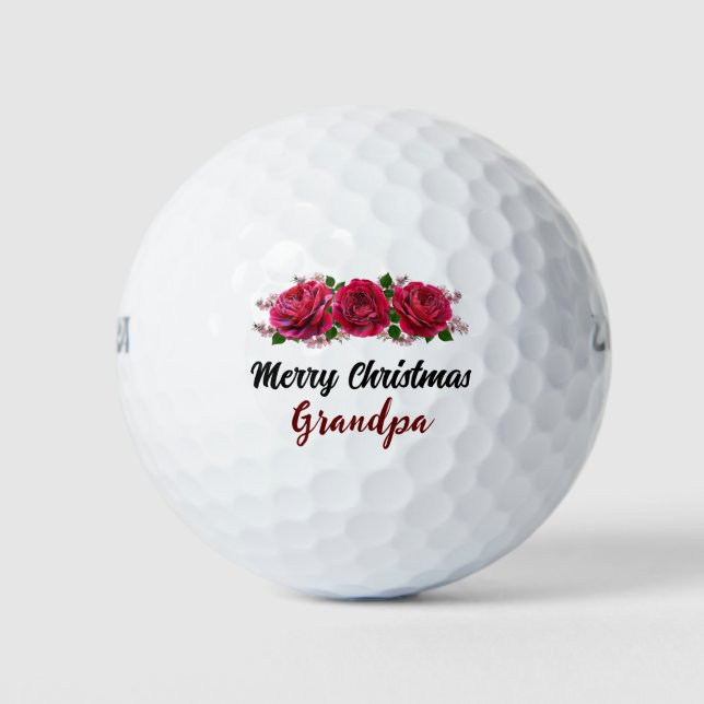 Merry Christmas Tree Festive Holiday Gift Design Golf Balls (Front)