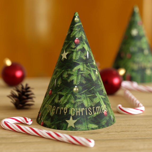 Merry Christmas Tree Festive Paper Party Hat (Merry Christmas! And your Christmas Party will be merrier wearing one of these paper hats)