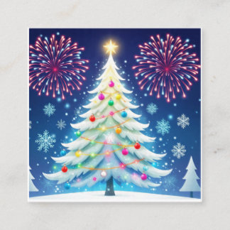 Merry Christmas Tree Festive Wall Art – Seasonal D Square Business Card