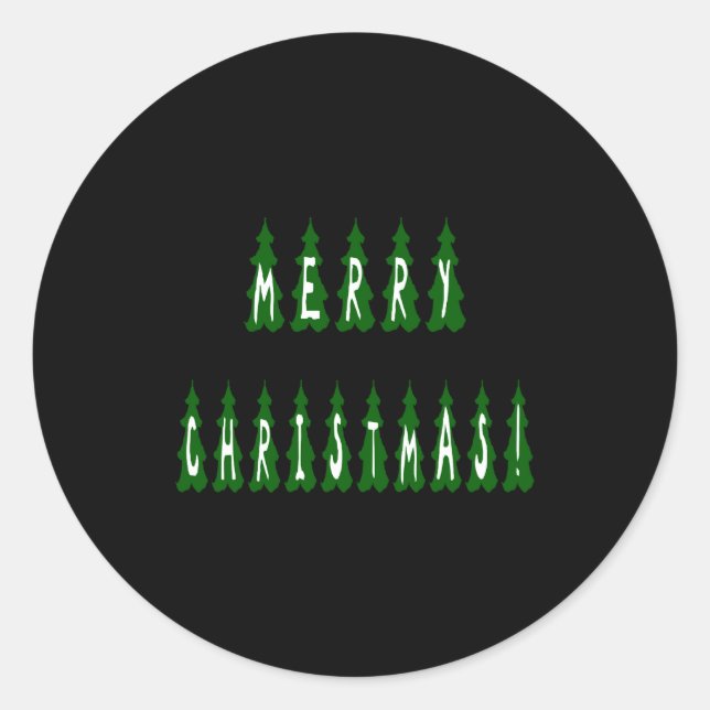 Merry Christmas Tree Font Girls And Boys  Classic Round Sticker (Front)