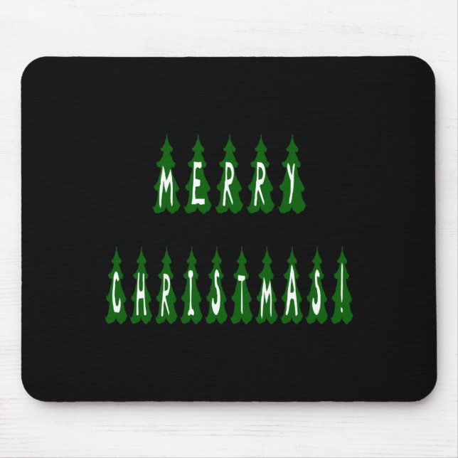 Merry Christmas Tree Font Girls And Boys  Mouse Mat (Front)