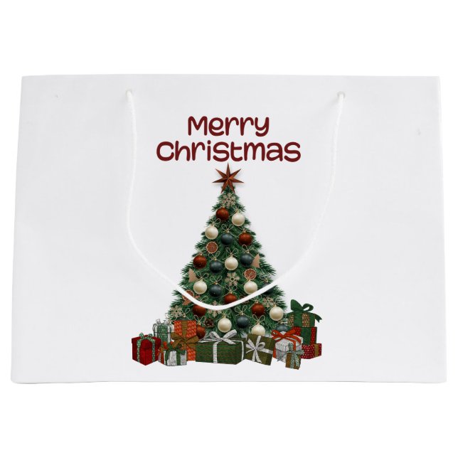Merry Christmas Tree Gift Bag (Front)