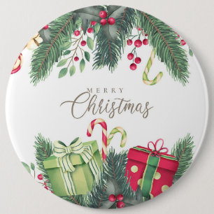 Merry Christmas Tree Gifts Decoration 6 Cm Round Badge