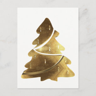 Merry Christmas Tree Gold Look Elegant Card