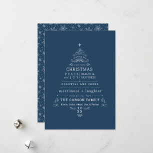 Merry Christmas Tree Greeting Word Art Holiday Card