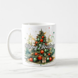 Merry Christmas Tree Happy Holidays Coffee Mug