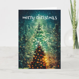 Merry Christmas Tree Holiday Card