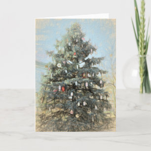 Merry Christmas tree Holiday Card