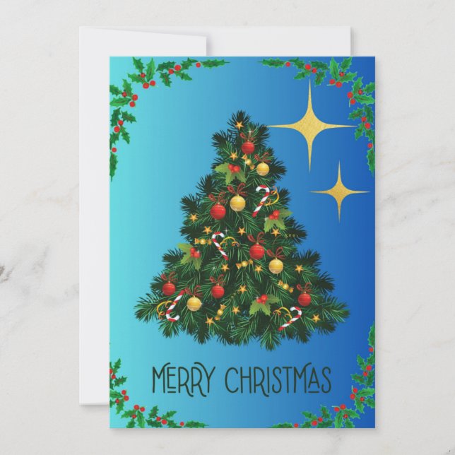 Merry Christmas tree Holiday Card (Front)