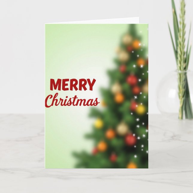 Merry Christmas Tree Holiday Card (Front)