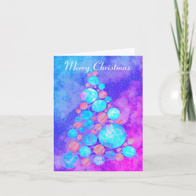 Merry Christmas Tree Holiday Card (Front)