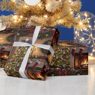 Merry Christmas Tree Holiday Celebration Wrapping Paper