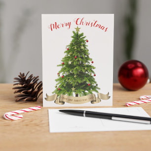 Merry Christmas Tree Holiday Postcard