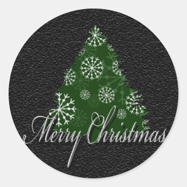 Merry Christmas Tree Holiday Season Stickers (Front)