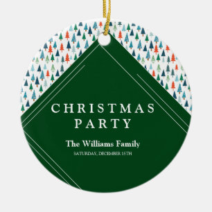 Merry Christmas Tree Holiday Wintery Green Party Ceramic Tree Decoration
