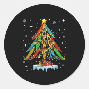 Merry Christmas Tree Kayak Kayaking - Uni-adults,  Classic Round Sticker
