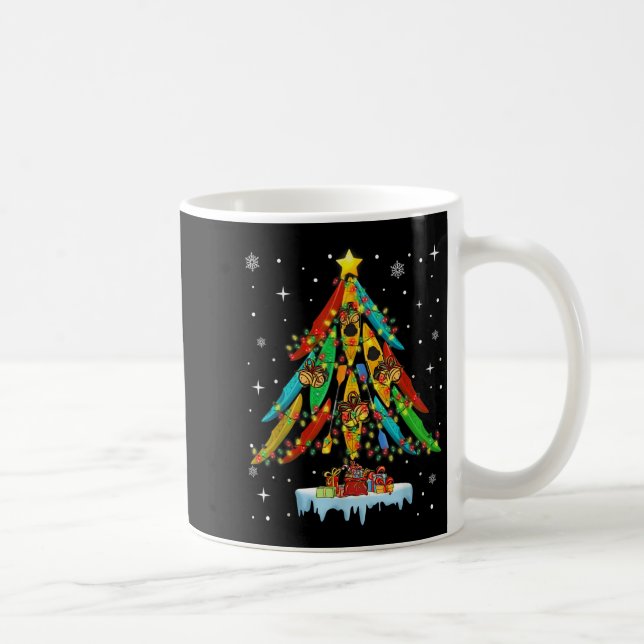 Merry Christmas Tree Kayak Kayaking - Uni-adults,  Coffee Mug (Right)