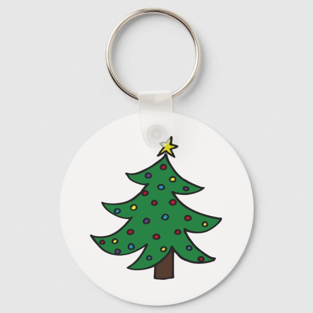 Merry Christmas Tree Key Ring (Front)