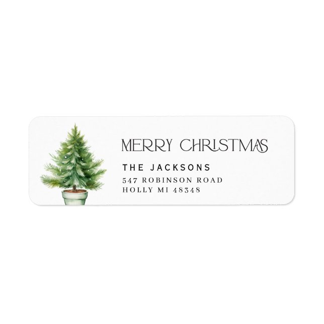 Merry Christmas Tree  Label (Front)