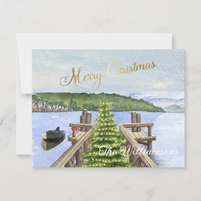 Merry Christmas Tree Lake Budget FLAT  Holiday Card (Front)