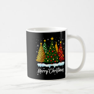 Merry Christmas Tree Leopard Plaid Pajamas Xmas Wo Coffee Mug