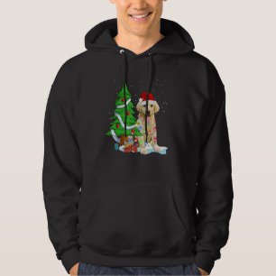 Merry Christmas Tree Light Santa Hat Dog Labrador  Hoodie
