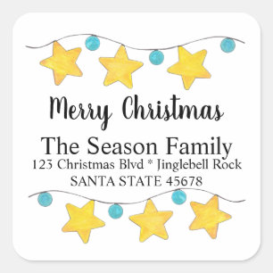 Merry Christmas Tree Lights Envelope seal
