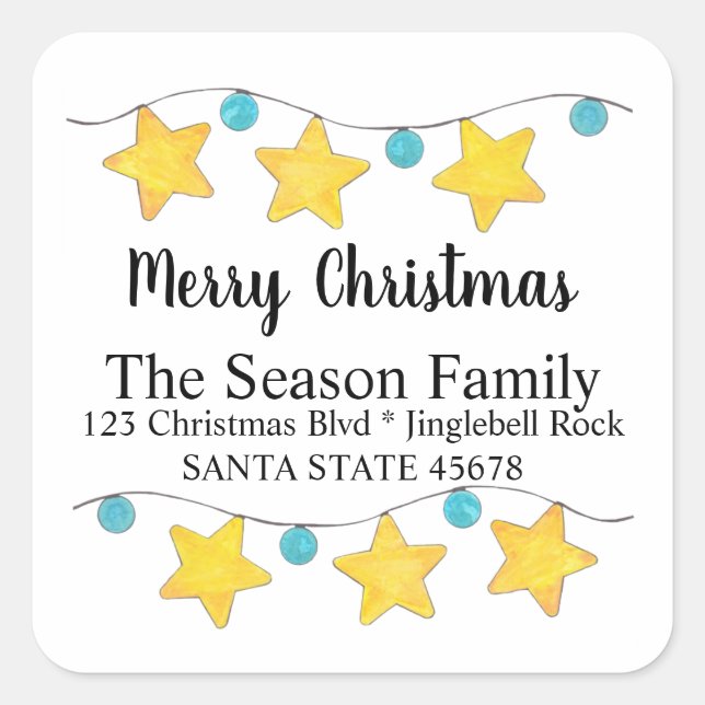 Merry Christmas Tree Lights Envelope seal (Front)
