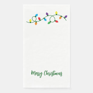 Merry Christmas Tree Lights Paper Guest Towels Napkin