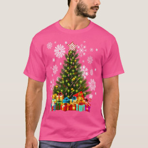 Merry Christmas Tree Lights Snowflakes Ornaments W T-Shirt