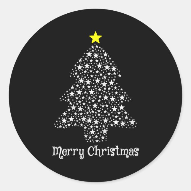 Merry Christmas Tree Matching Family Santa Xmas Ho Classic Round Sticker (Front)