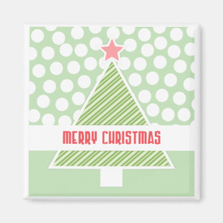 Merry Christmas Tree Modern Holiday Gift Magnets